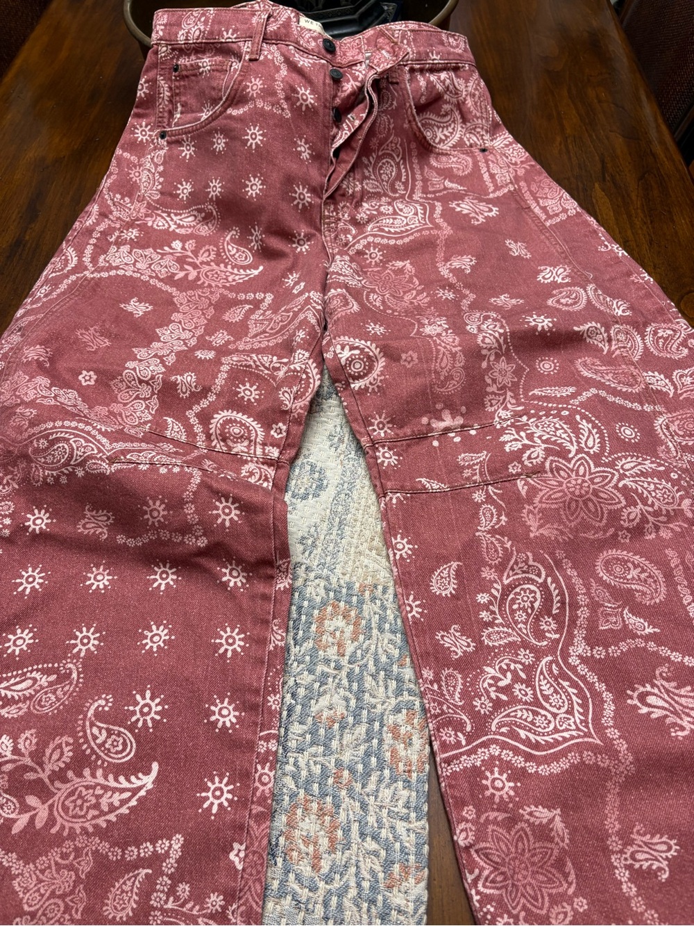 We The Free Dusty Rose Paisley Cargo Pants